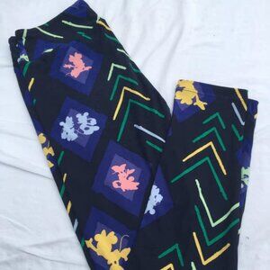 Disney OS One Size Leggings LulaRoe Mickey Mouse Minnie Chevron Diamond Pattern